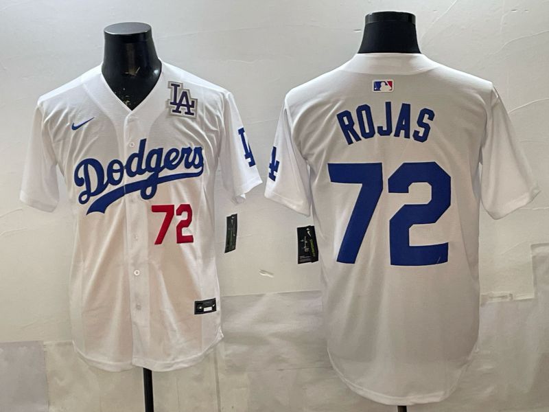 Men 2025 Los Angeles Dodgers #72 Rojas White Game Nike MLB Jersey style 005->los angeles dodgers->MLB Jersey